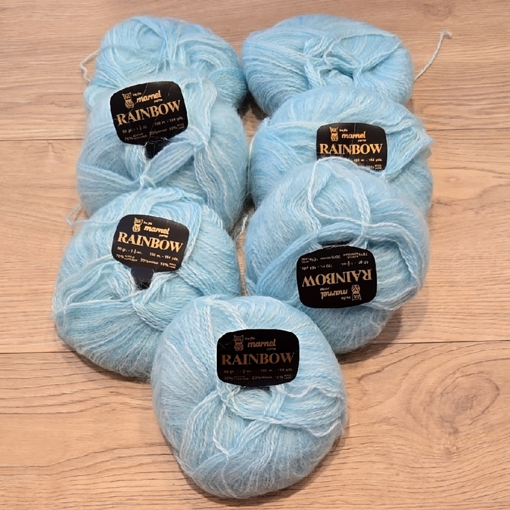 Light blue mohair blend yarn